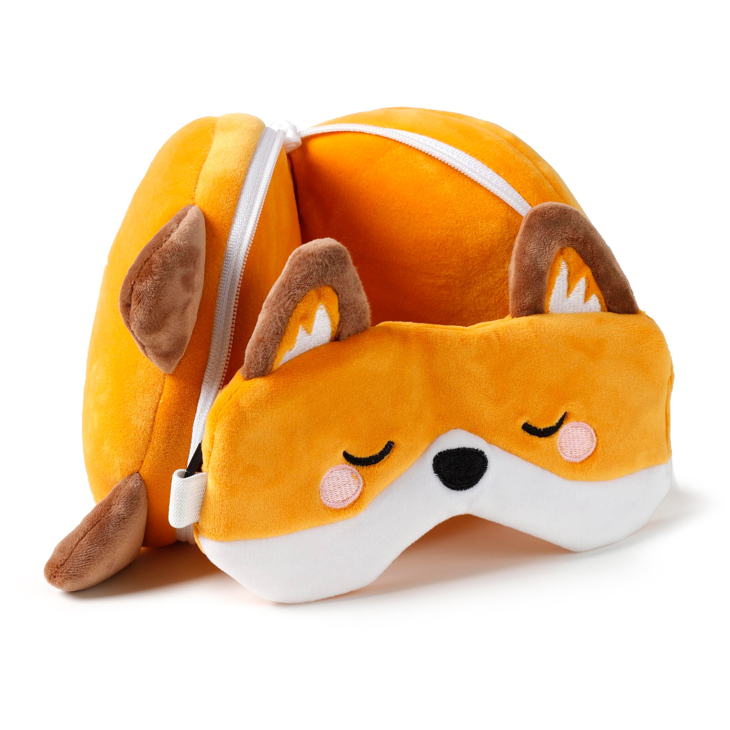 Relaxeazzz Seyahat Yastığı ve Göz Maskesi-Adoramals Finnick the Fox