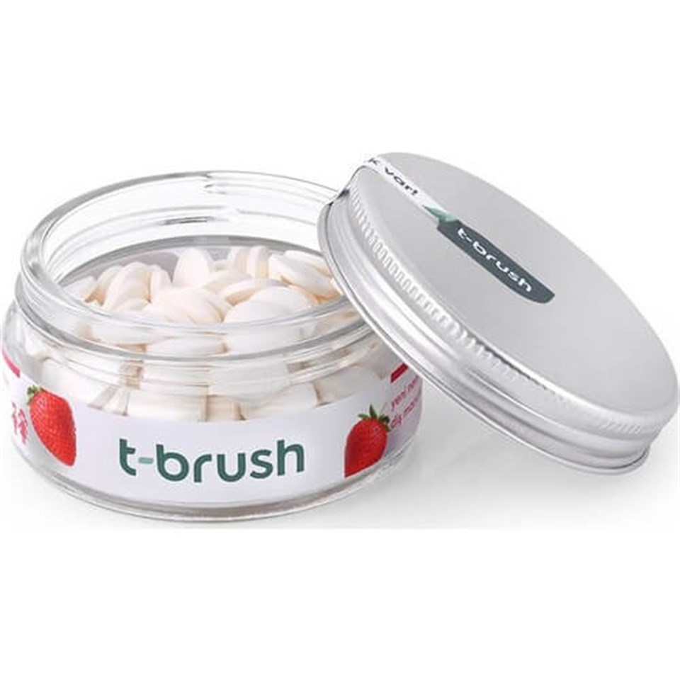 T-Brush Çilek Aromalı Diş Macunu Tableti-Florürlü