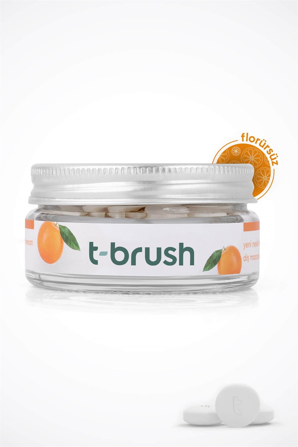T-Brush Portakal Aromalı Diş Macunu Tableti-Florürsüz