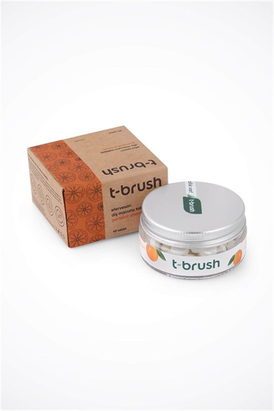 T-Brush Portakal Aromalı Diş Macunu Tableti-Florürlü