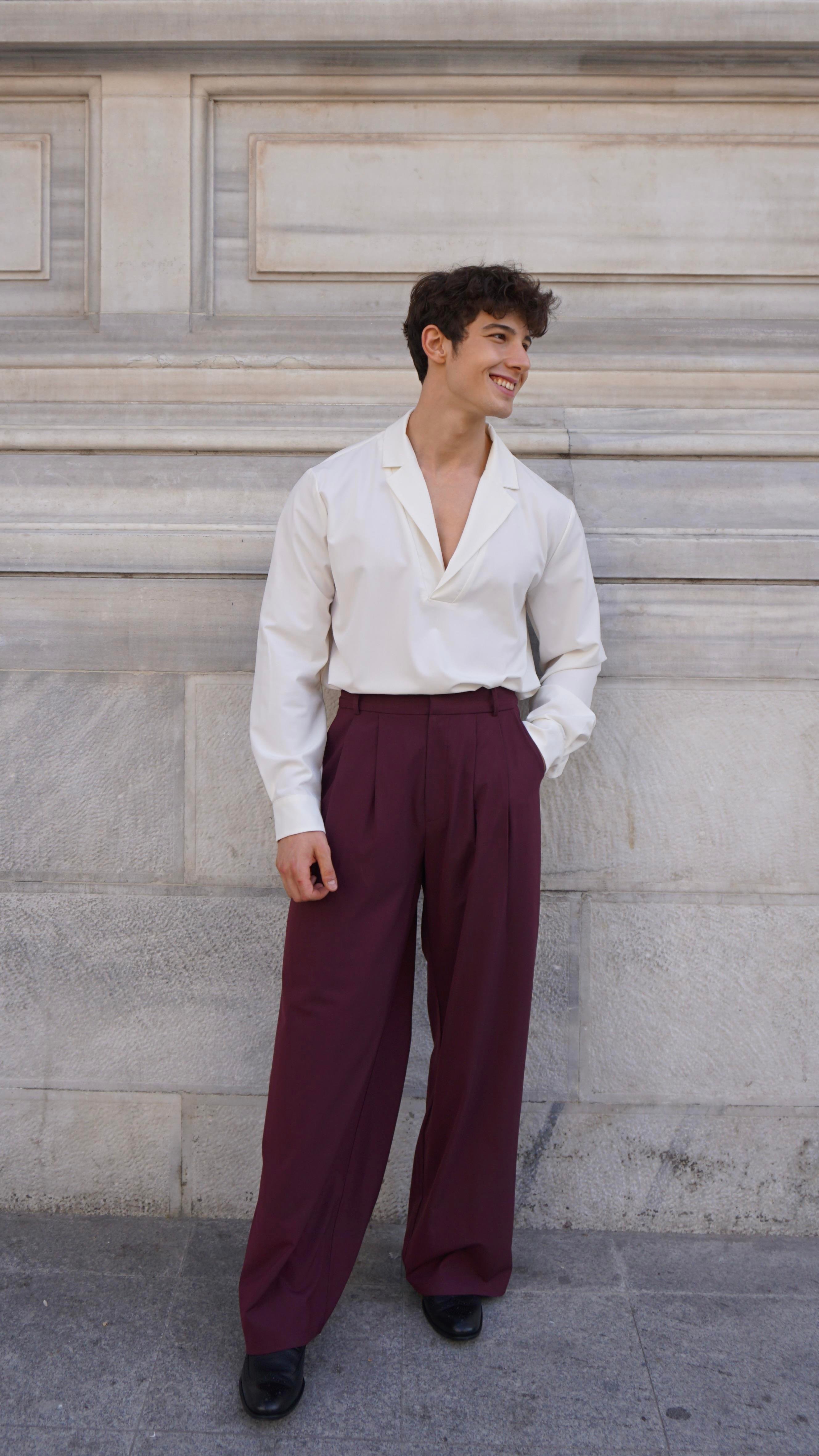 Mr. Fitzwilliam Darcy Burgundy Pantolon