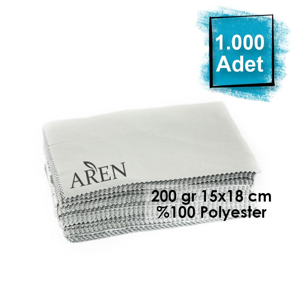 1000 Adet Tek Renk Tampon Baskılı Mikrofiber Gözlük Temizleme Bezi 200 gr 15x18 cm %100 Polyester