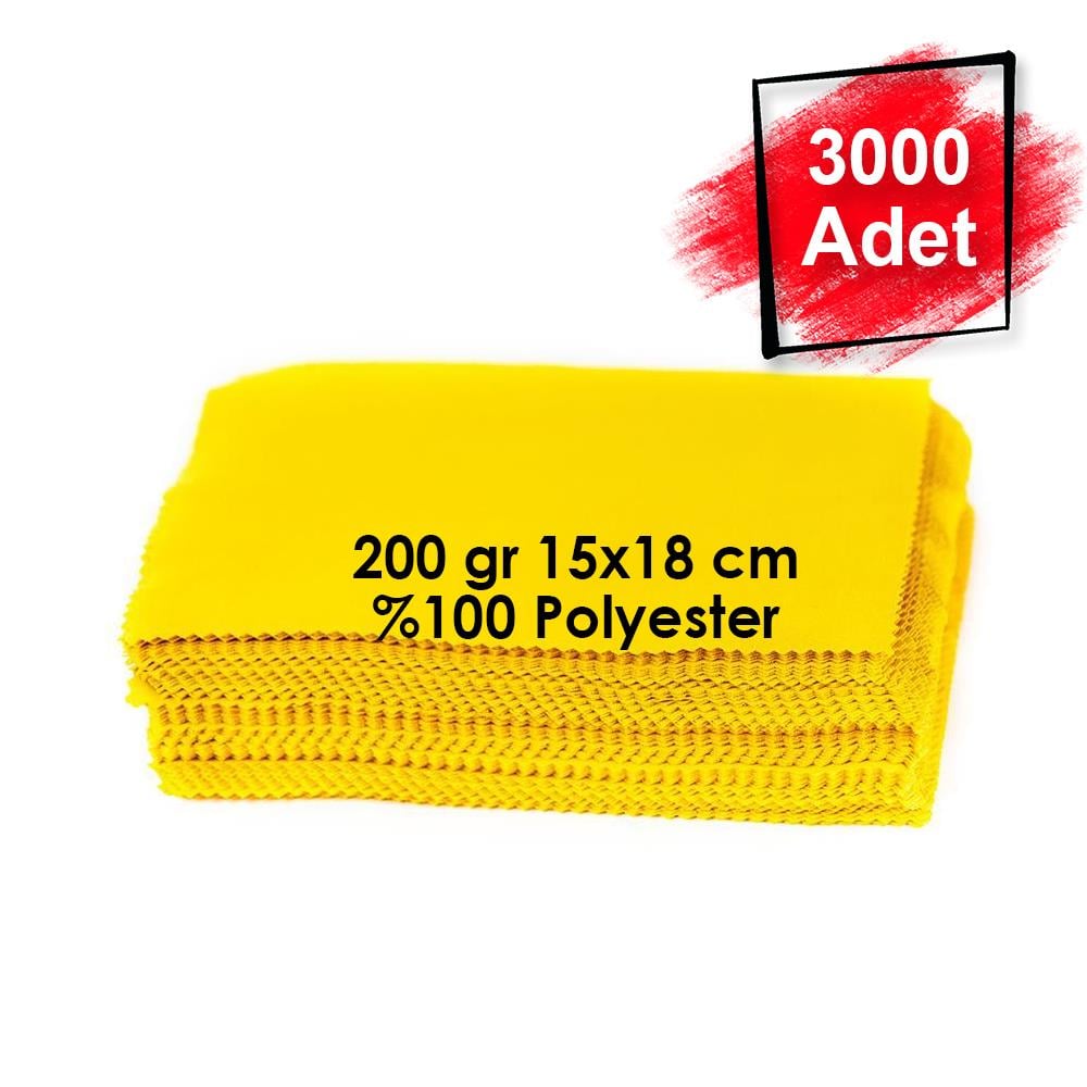 200 gr 15x18 cm %100 Polyester Baskısız Mikrofiber Gözlük Temizleme Bezi 3000 Adet