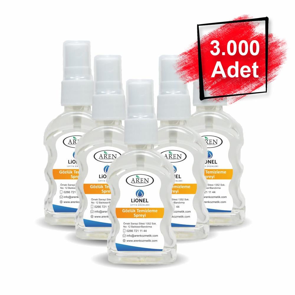 3.000 Adet 50 ML Gözlük Temizleme Solüsyonu