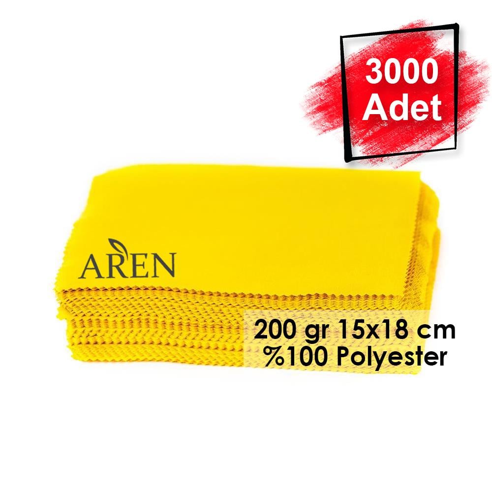 3000 Adet Tek Renk Tampon Baskılı Mikrofiber Gözlük Temizleme Bezi 200 gr 15x18 cm %100 Polyester