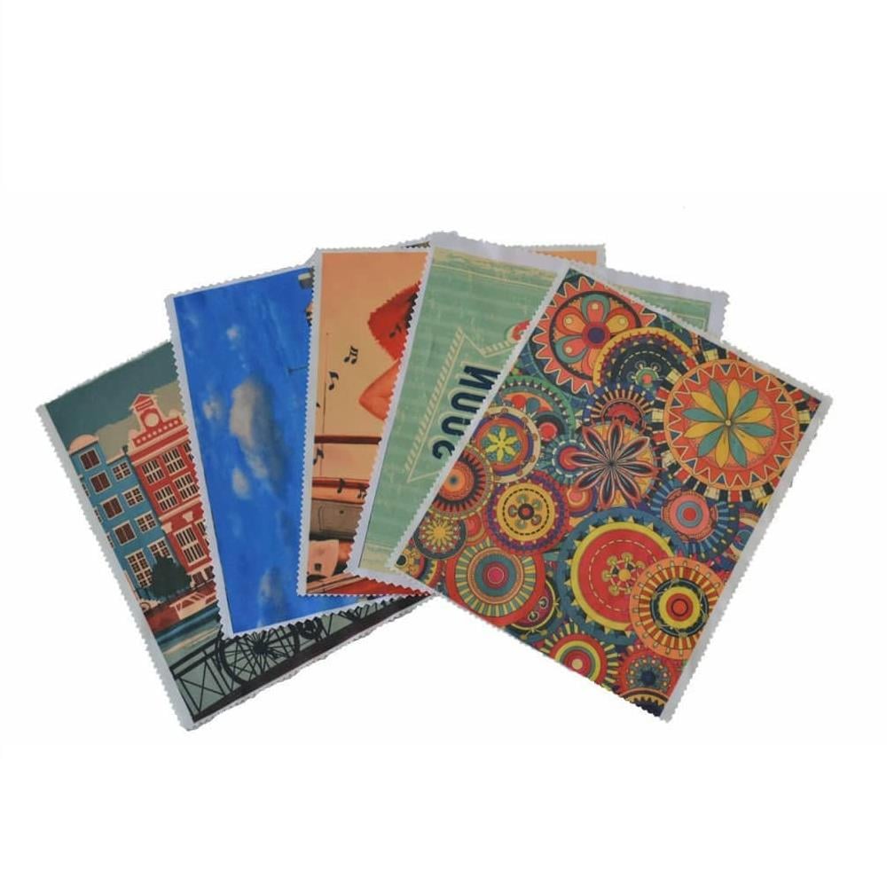 500 Adet Dijital Tam Baskılı Mikrofiber Gözlük Temizleme Bezi 200 gr 15x18 cm %100 Polyester