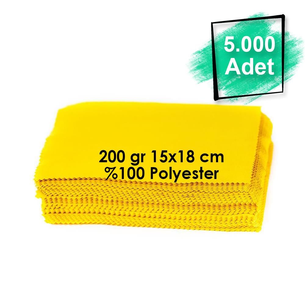 5000 Adet Dijital Köşe Baskılı Mikrofiber Gözlük Temizleme Bezi 200 gr 15x18 cm %100 Polyester