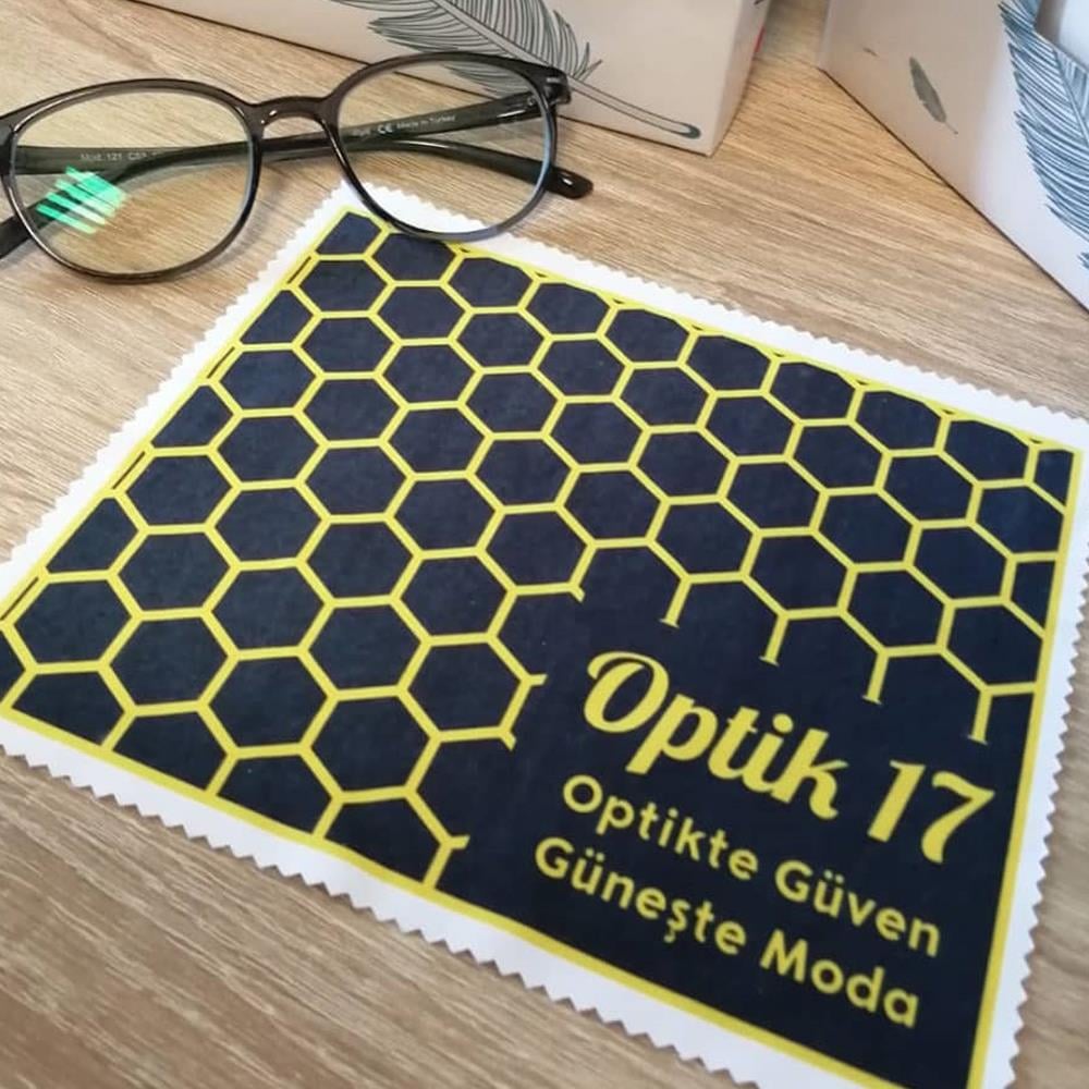 5000 Adet Dijital Tam Baskılı Mikrofiber Gözlük Temizleme Bezi 200 gr 15x18 cm %100 Polyester