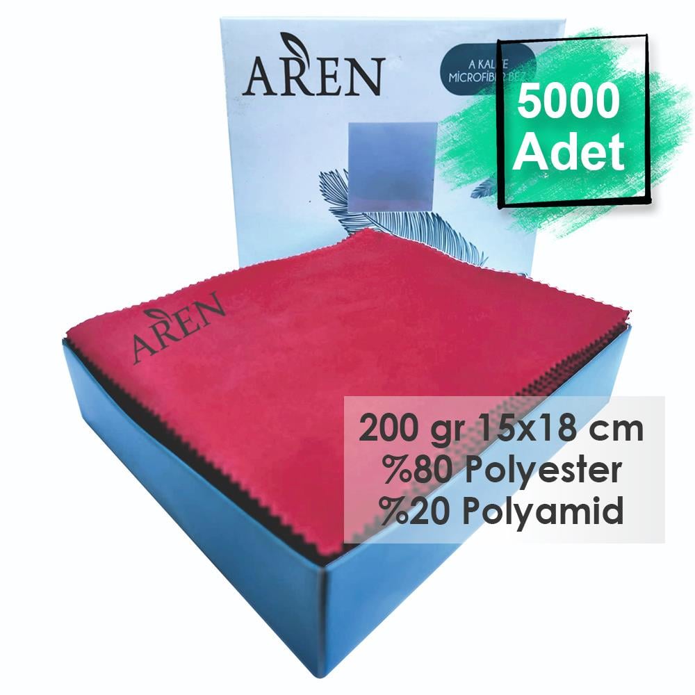 5000 Adet Tampon Baskılı Mikrofiber Gözlük Temizleme Bezi, 200 gr %80 Polyester %20 Polyamid 15x18 cm