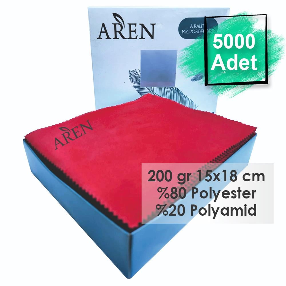 5000 Adet Tampon Baskılı Mikrofiber Gözlük Temizleme Bezi, 200 gr %80 Polyester %20 Polyamid 15x18 cm