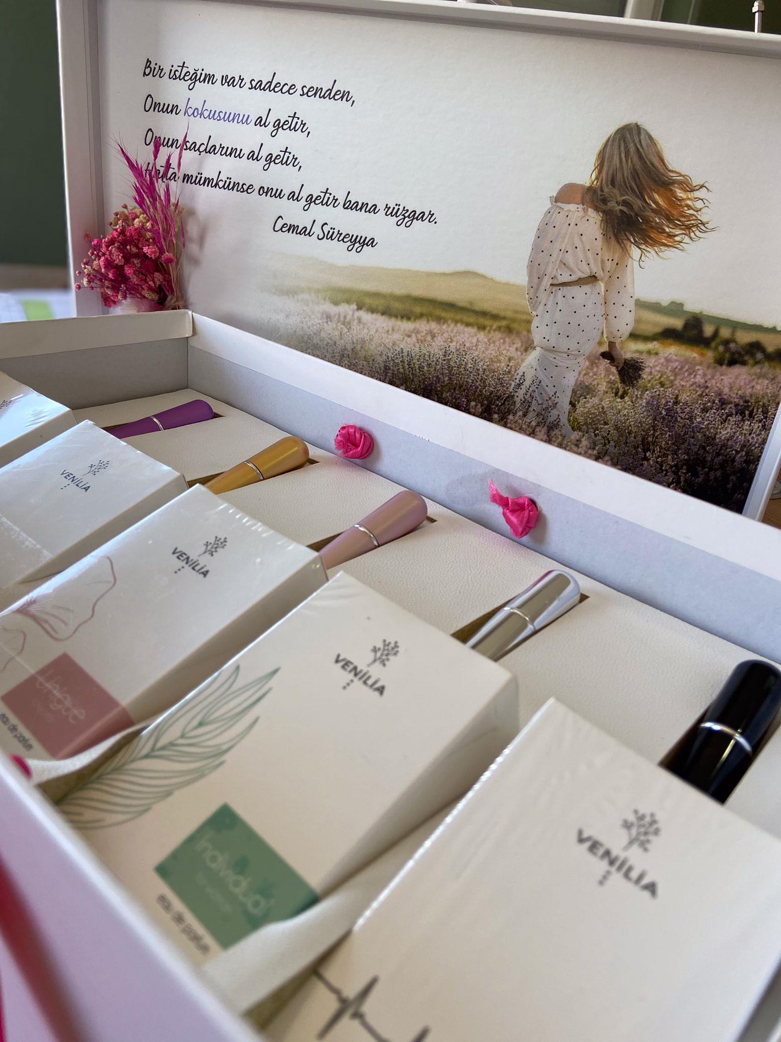 5'li Hediyelik Parfüm Seti 3 Kadın Parfümü 2 Erkek Parfümü + 5 Adet Taşınabilir Doldurulabilir Parfüm Atomizer