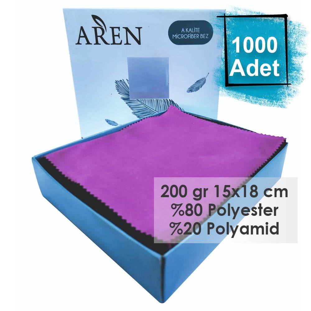 Baskısız 1000 Adet 200 gr %80 Polyester %20 Polyamid, 15x18 cm Mikrofiber Gözlük Temizleme Bezi