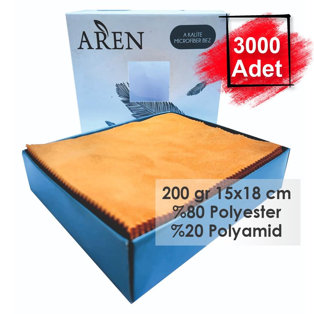 Baskısız 3000 Adet 200 gr %80 Polyester %20 Polyamid, 15x18 cm Mikrofiber Gözlük Temizleme Bezi