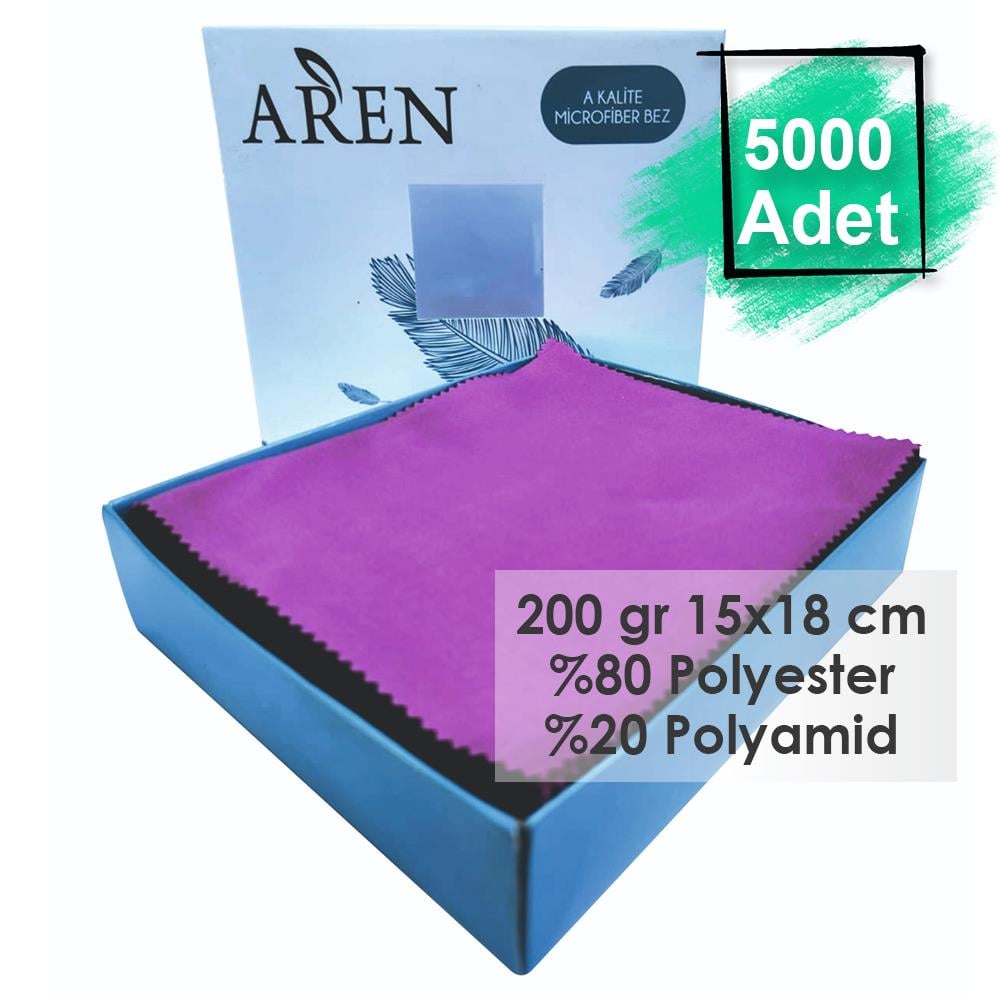 Baskısız 5000 Adet 200 gr %80 Polyester %20 Polyamid, 15x18 cm Mikrofiber Gözlük Temizleme Bezi