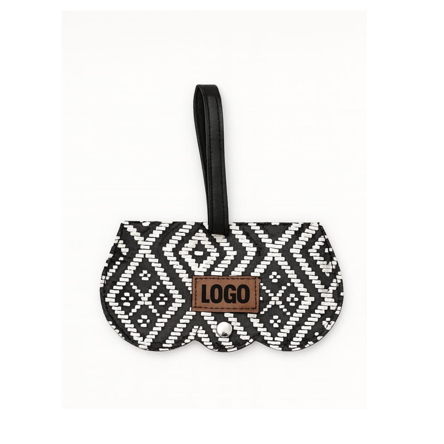 Charmi Model Siyah Beyaz Desenli Gözlük Kılıfı Gözlük Çantası