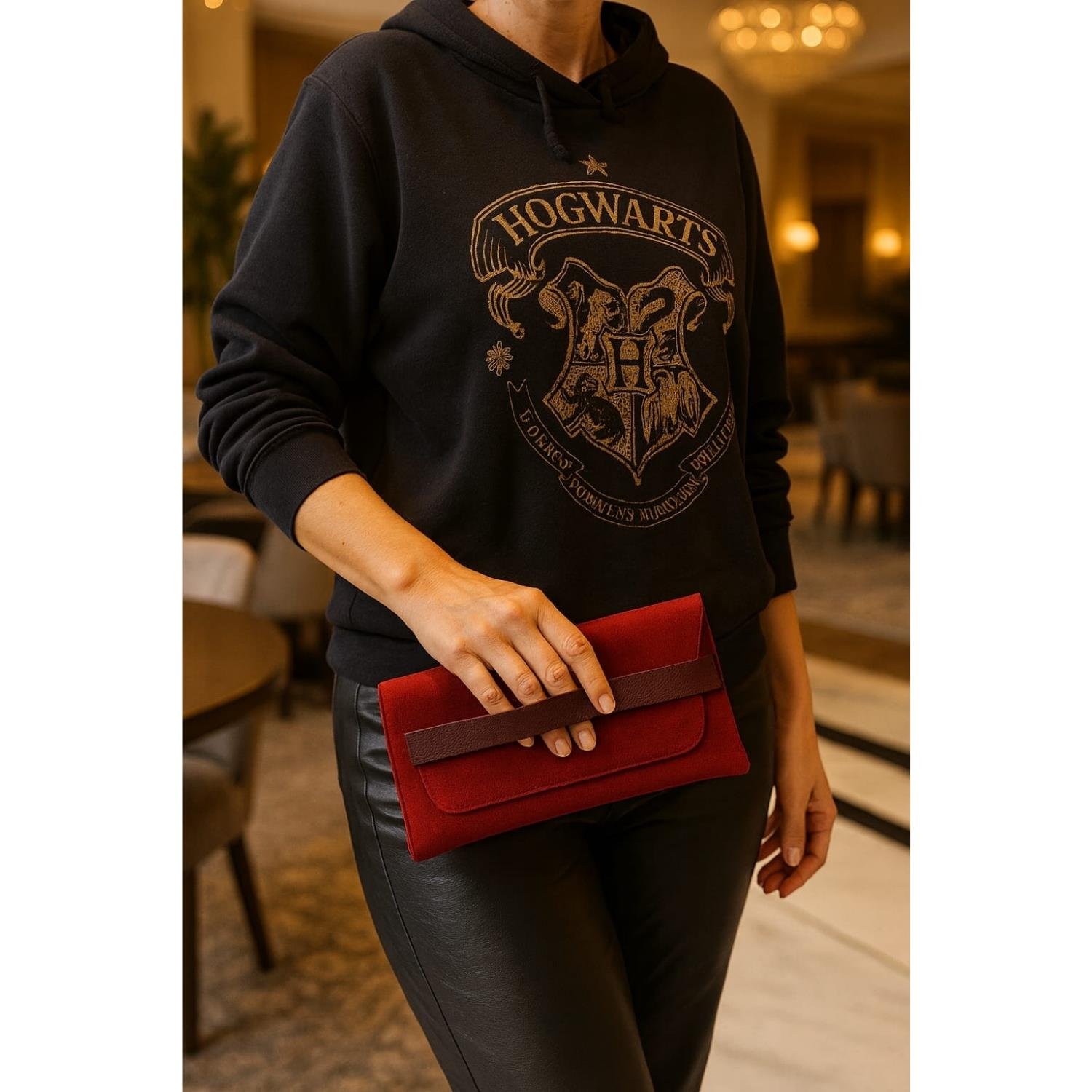 El Portföyü Çanta Siyah ve Kırmızı Renk - Markanıza ve Logonuza Özel Tasarım