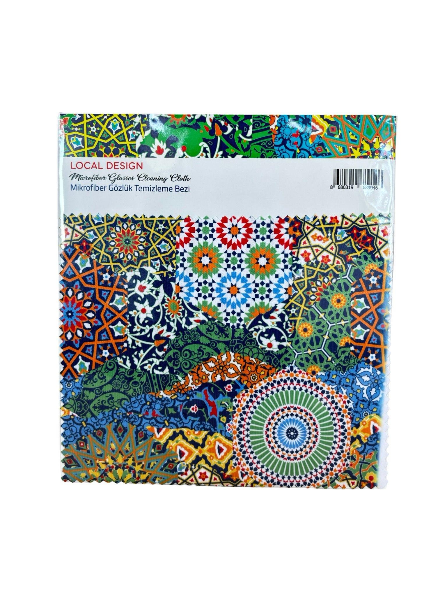 LOCAL DESIGN 20X20 CM 3'lü TAM DİJİTAL İPEK BASKILI GÖZLÜK TEMİZLEME BEZİ