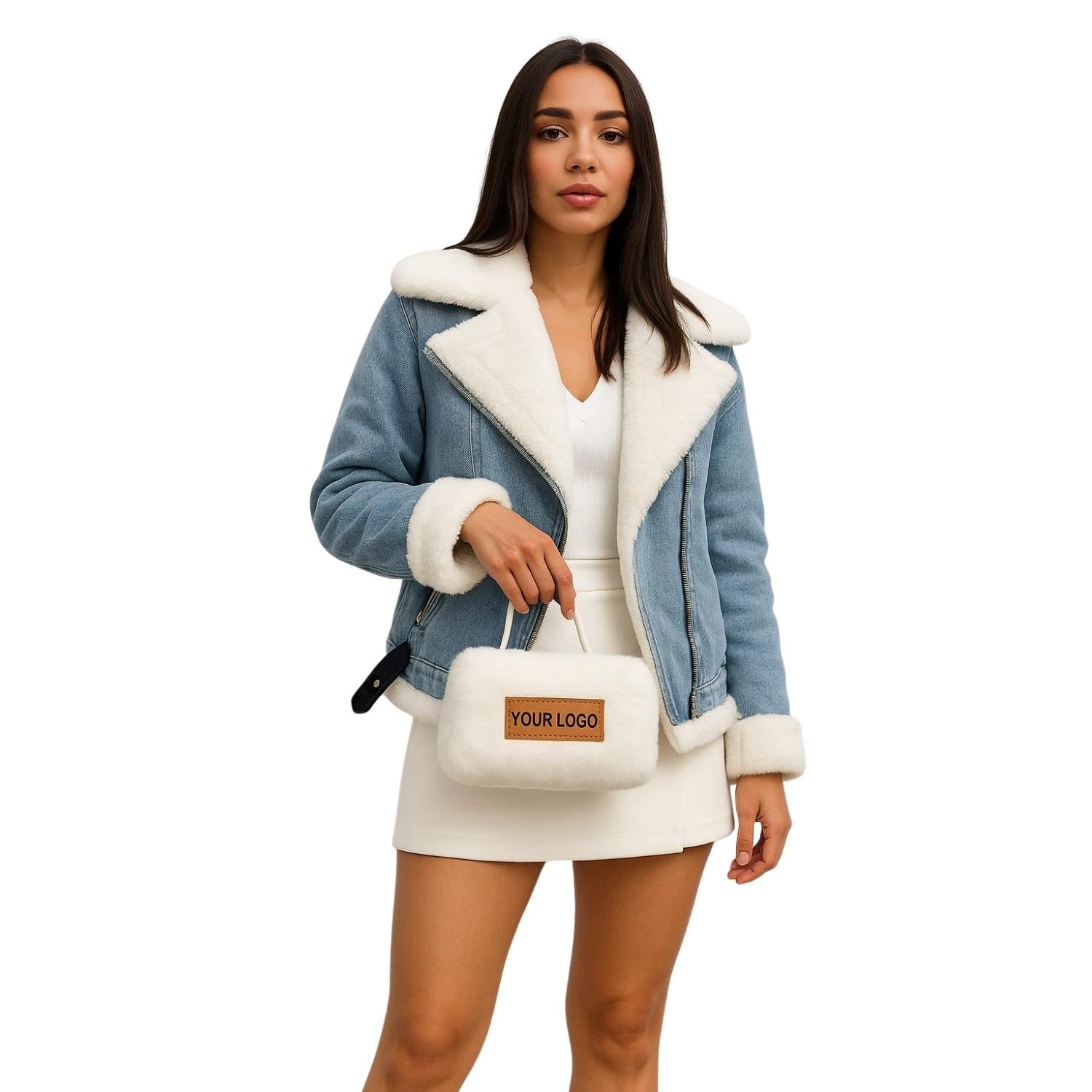 Pelüş Model Beyaz ve Bej Gözlük Çantası, Kılıfı - Markanıza ve Logonuza Özel Tasarım