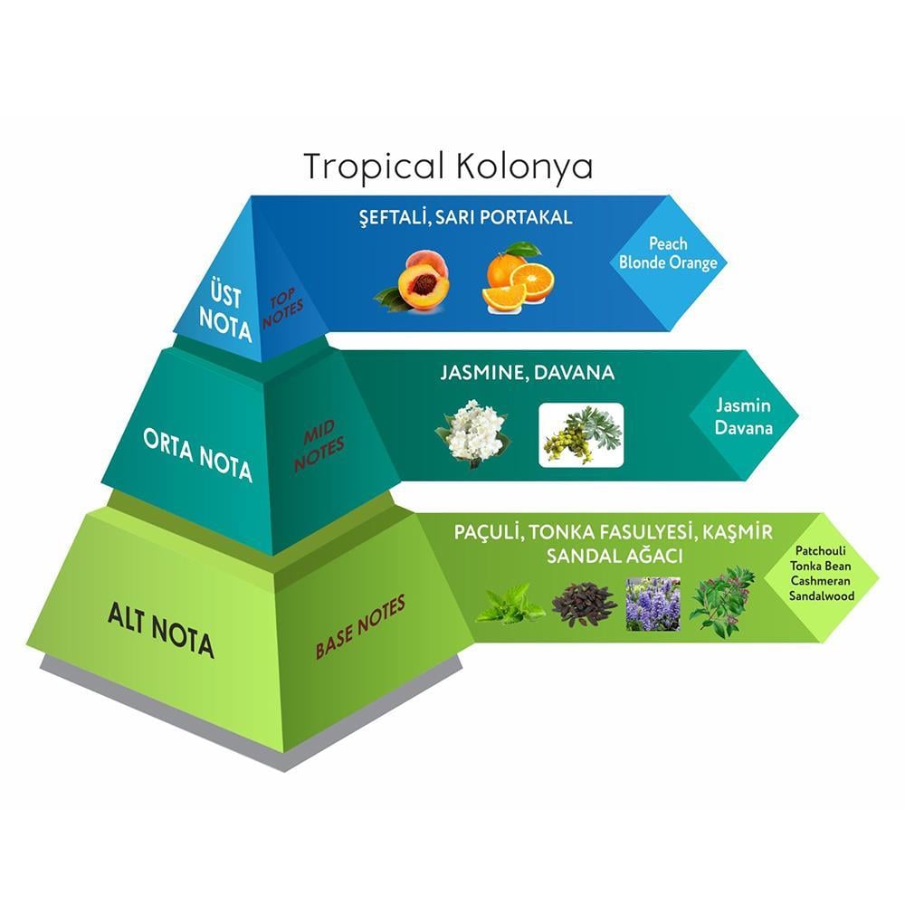 Venilia Tropical Kolonya Eau De Cologne Cam Şişe 200 ML