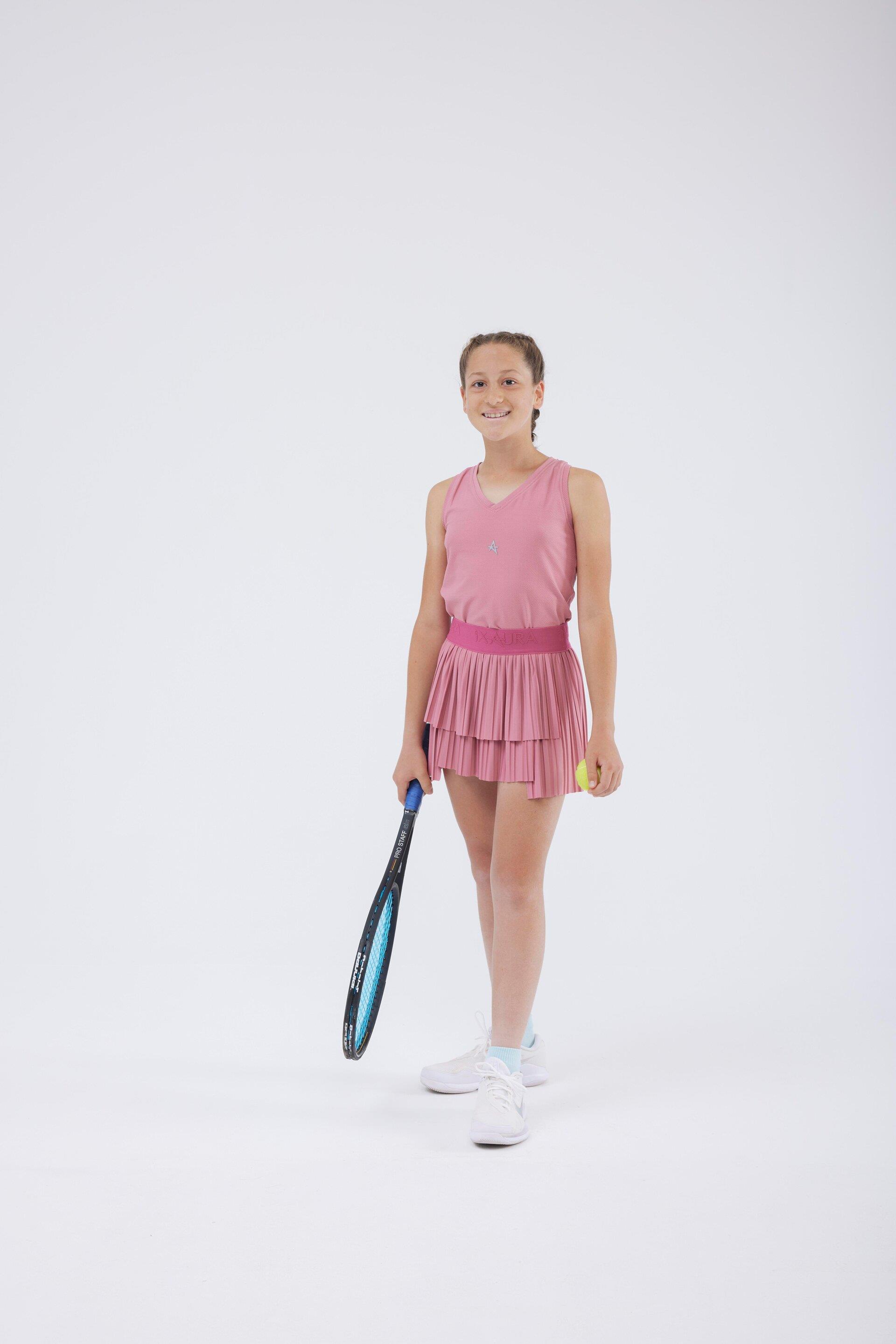 ED 2303-10 Ada Dry-touch Gonna Sportiva con Pantaloncini per Ragazze e Bambine - Rossa (Tennis, Golf, Pickleball, Danza)