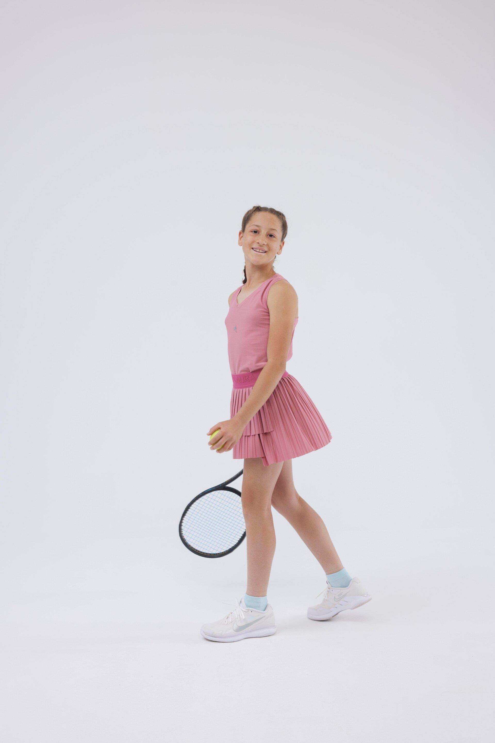 ED 2303-10 Ada Dry-touch Gonna Sportiva con Pantaloncini per Ragazze e Bambine - Rossa (Tennis, Golf, Pickleball, Danza)