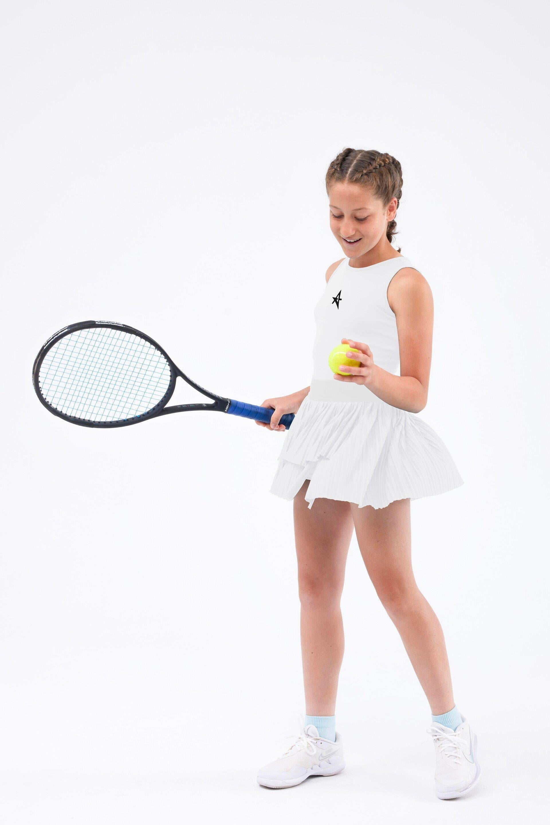 ED 2303-10 Ada Dry-touch Gonna Sportiva con Pantaloncini per Ragazze e Bambine - Rossa (Tennis, Golf, Pickleball, Danza)