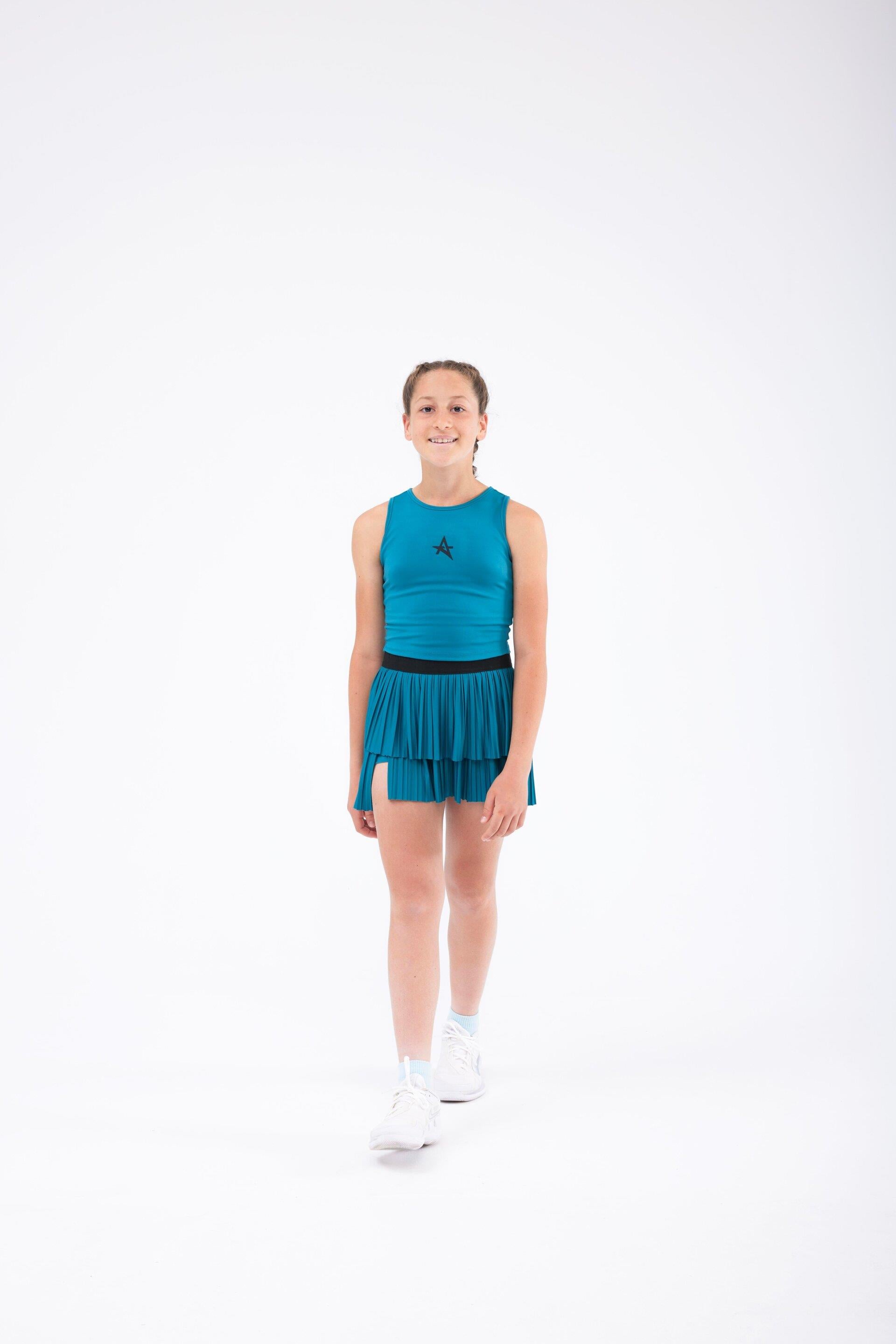 ED 2303-10 Ada Dry-touch Gonna Sportiva con Pantaloncini per Ragazze e Bambine - Rossa (Tennis, Golf, Pickleball, Danza)