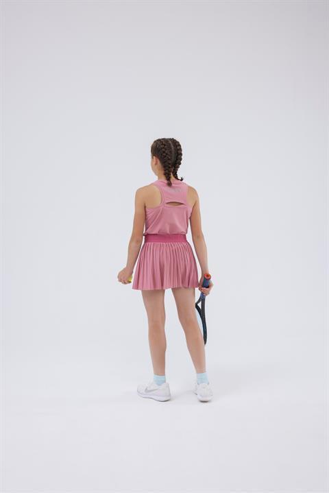 ED 2303-10 ADA Spor Etek Şortlu - KIRMIZI - Genç ve Kız Çocuk ( Tenis , Golf , Pickleball , Dans)
