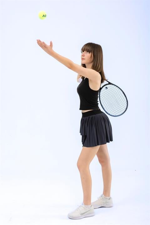 ED 2303-10 ADA Spor Etek Şortlu - KIRMIZI - Genç ve Kız Çocuk ( Tenis , Golf , Pickleball , Dans)