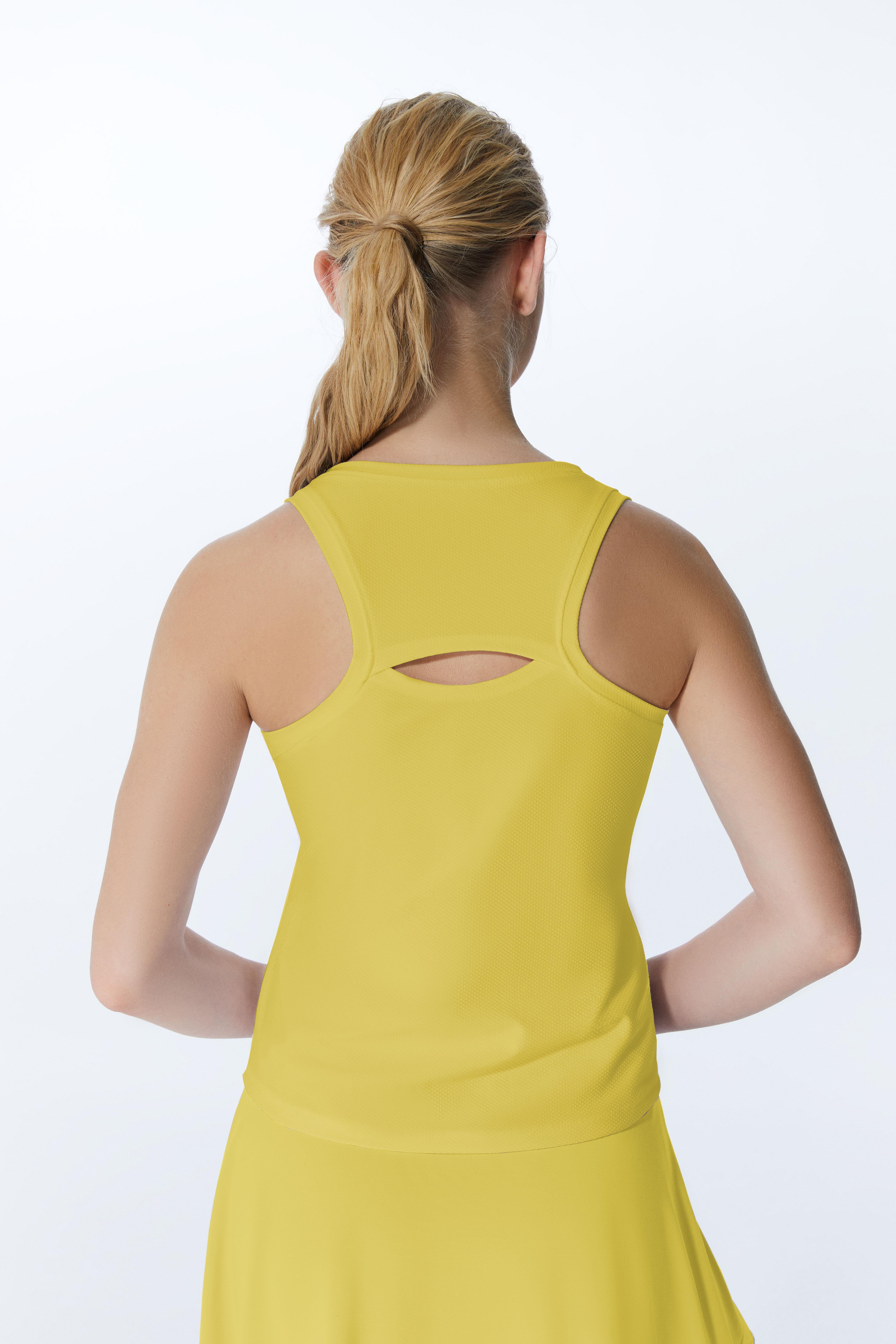 ED 2313-10 Helen Dry-Touch Sporcu Kadın Üst SARI , Tenis , Koşu , Pilates , Yoga , Fitness
