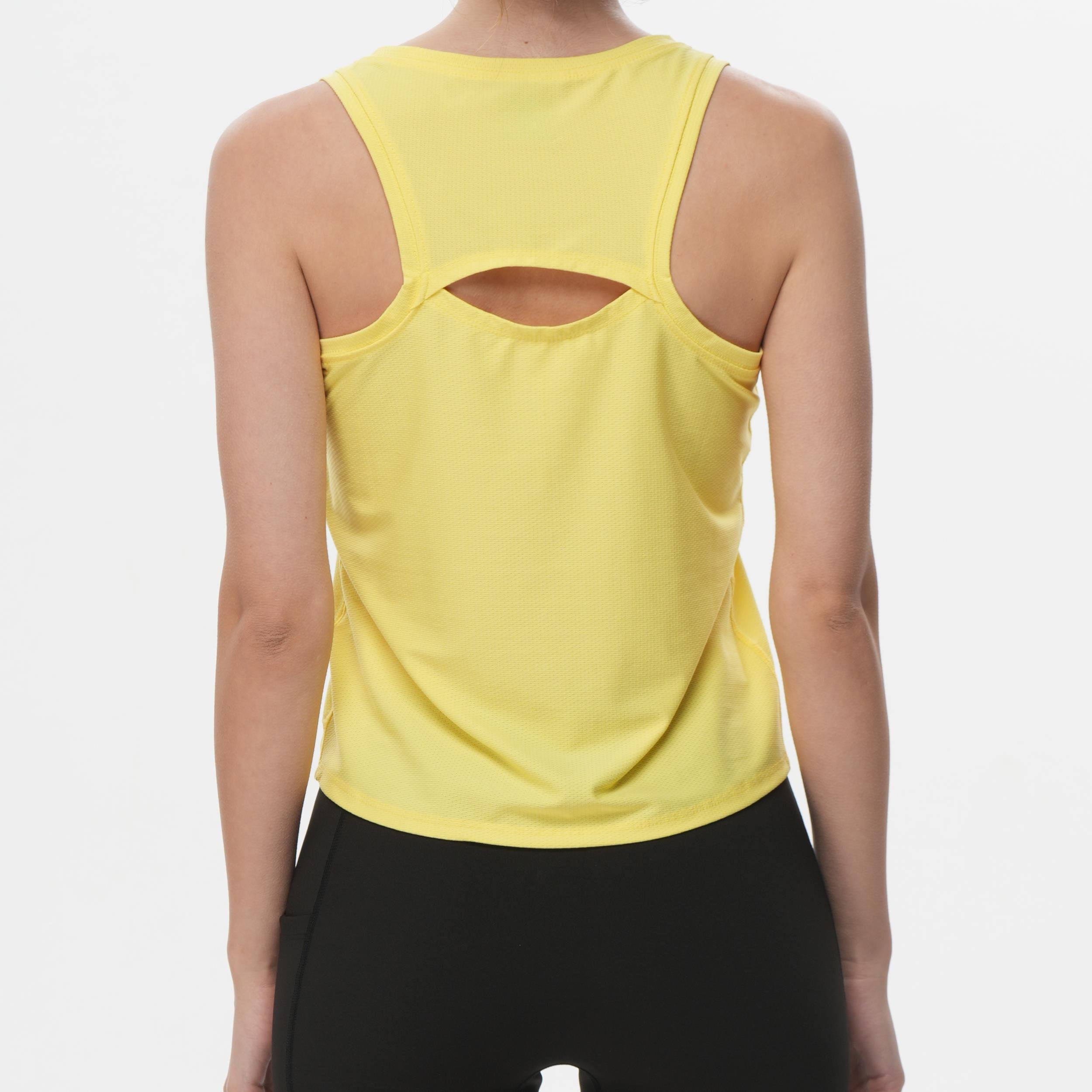 ED 2313-10 Helen Dry-Touch Sporcu Kadın Üst SARI , Tenis , Koşu , Pilates , Yoga , Fitness