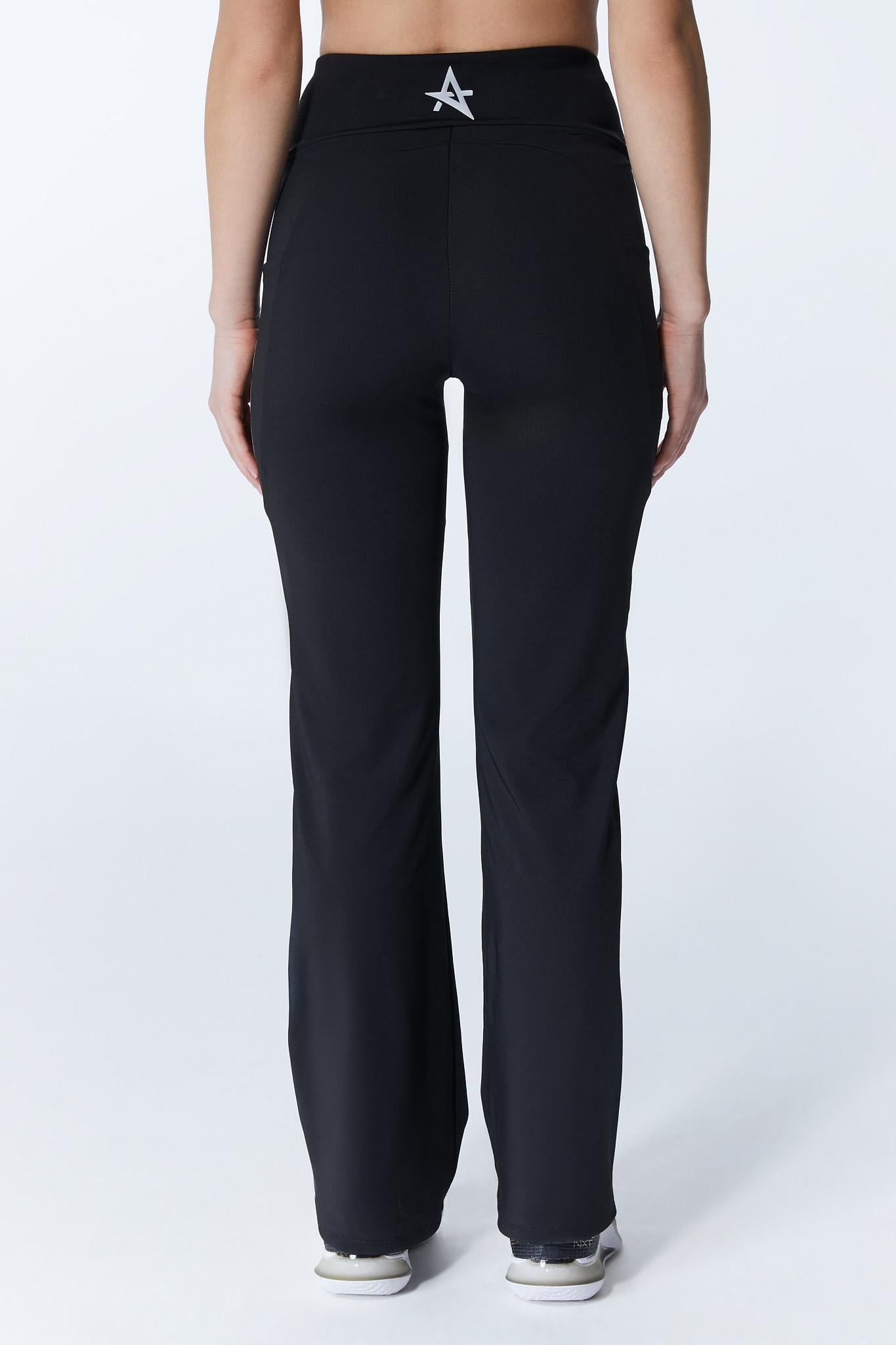 ED 2329-02 Donatella Yoga Spor Flare Pantolon Siyah (Pilates, Koşu, Tenis, Golf)