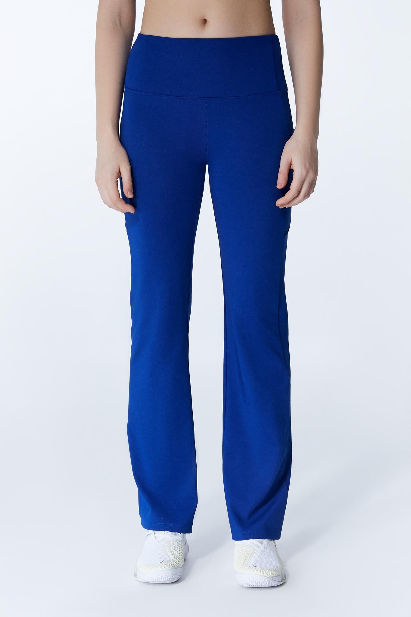 ED 2329-03 Donatella Yoga Spor Flare Pantolon Royal (Pilates, Koşu, Tenis, Golf)