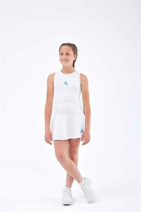 ED 2343-11 Barty Dry-Touch Crop Kolsuz Kız Çocuk Üstü Beyaz