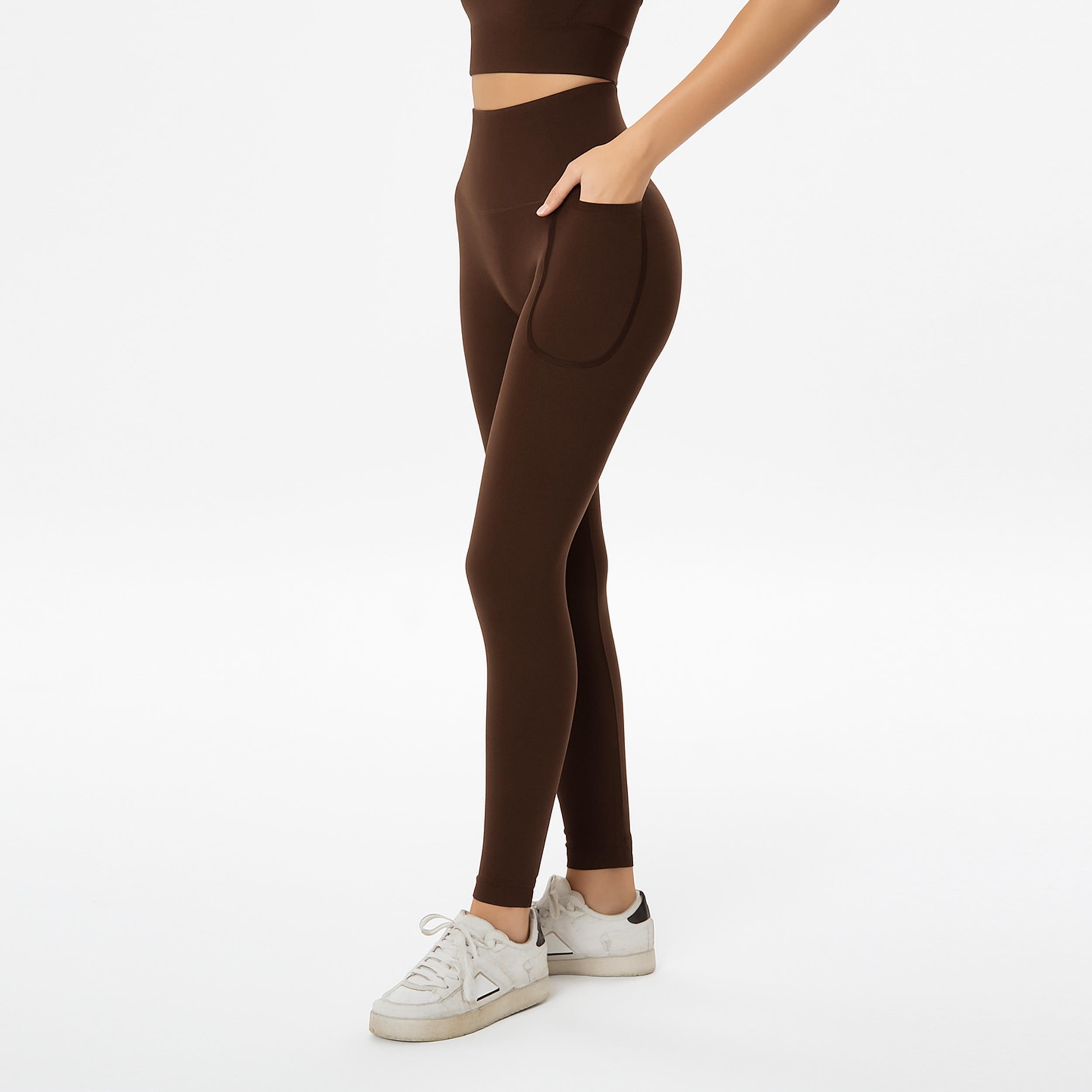ED 2424-01 Iconic Scrunch Dry-Touch Uzun Tayt Kahverengi