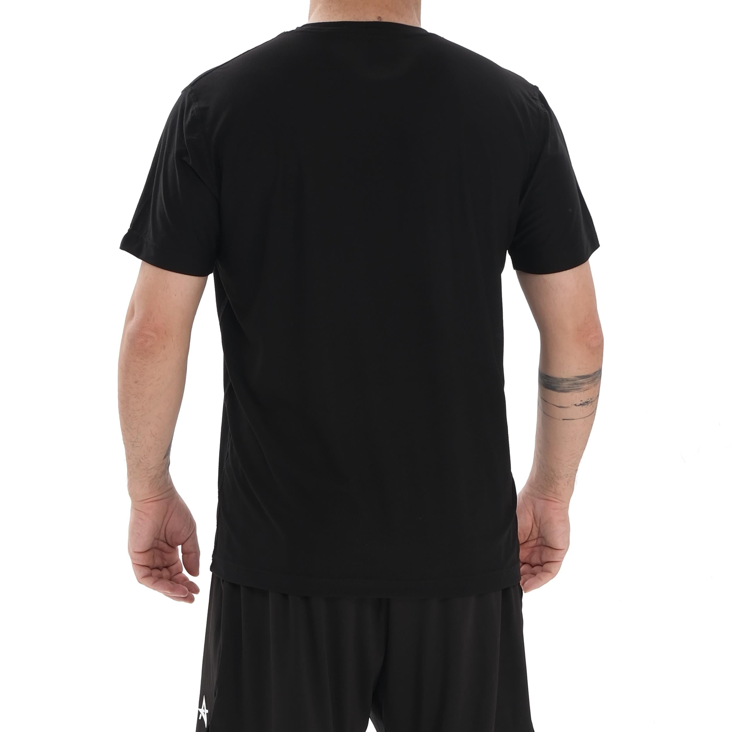 ED 2438-05 Justin Likralı Petek Erkek T-shirt Siyah