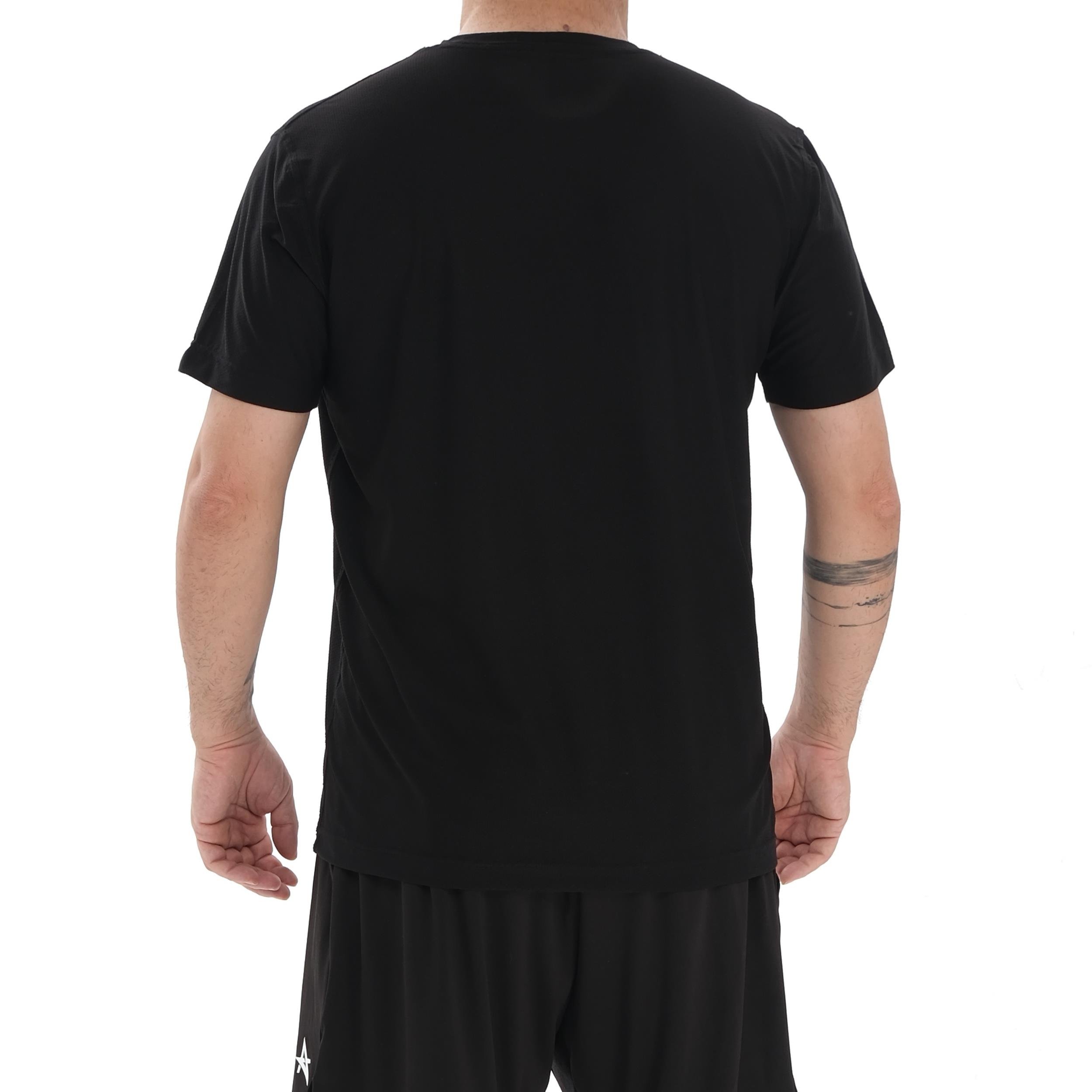 ED 2438-05 Justin Likralı Petek Erkek T-shirt Siyah