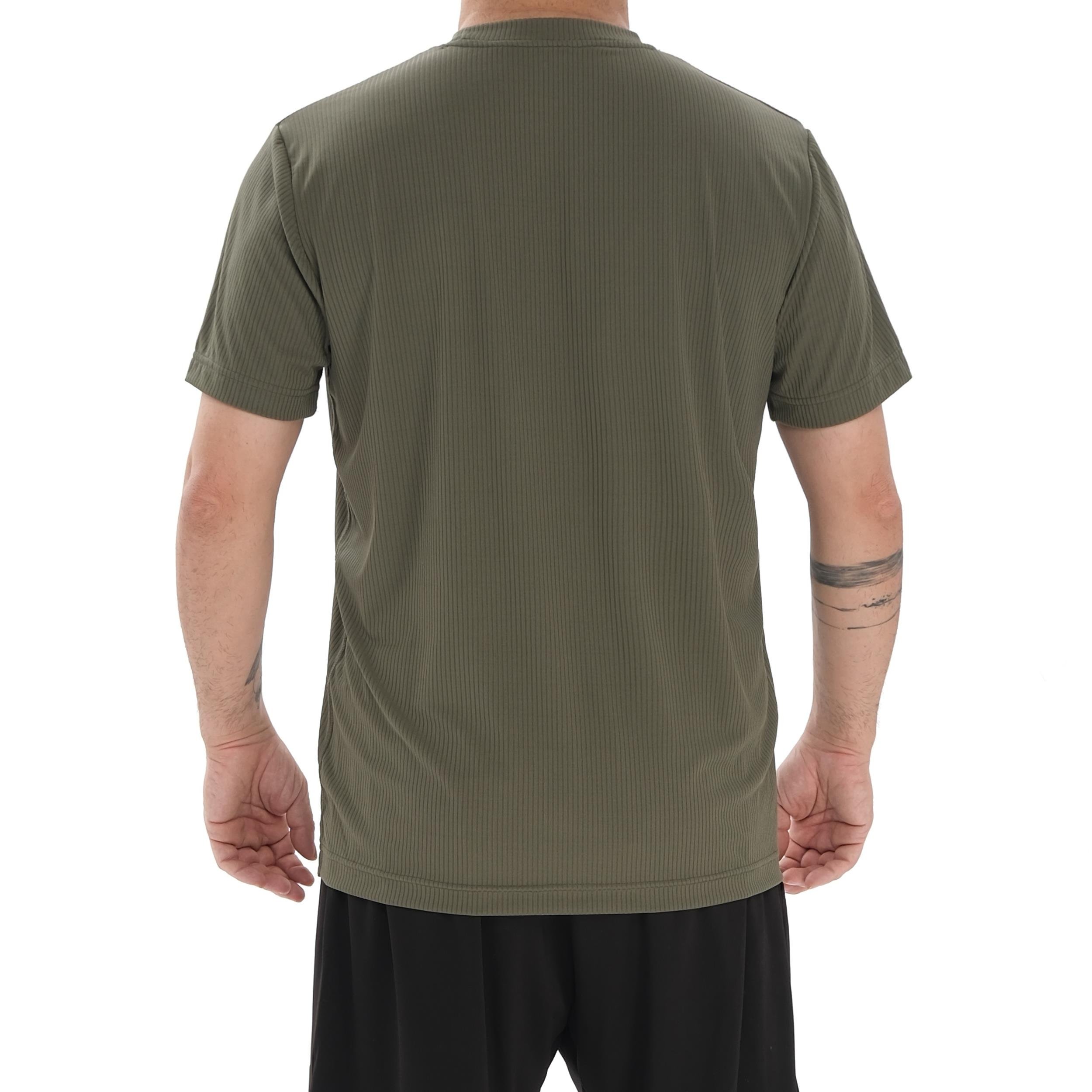 ED 2447 Bieber Raporlu Likralı Erkek T-shirt Haki