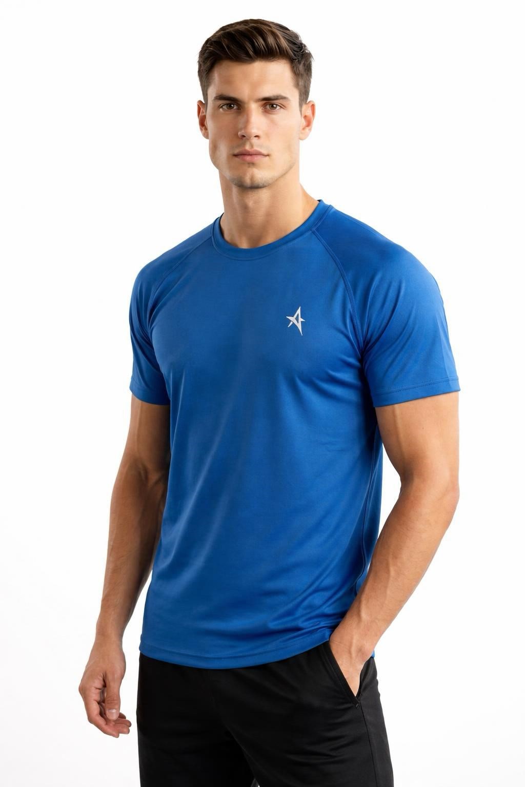 ED 2452 Tom Likralı Erkek T-shirt Mavi