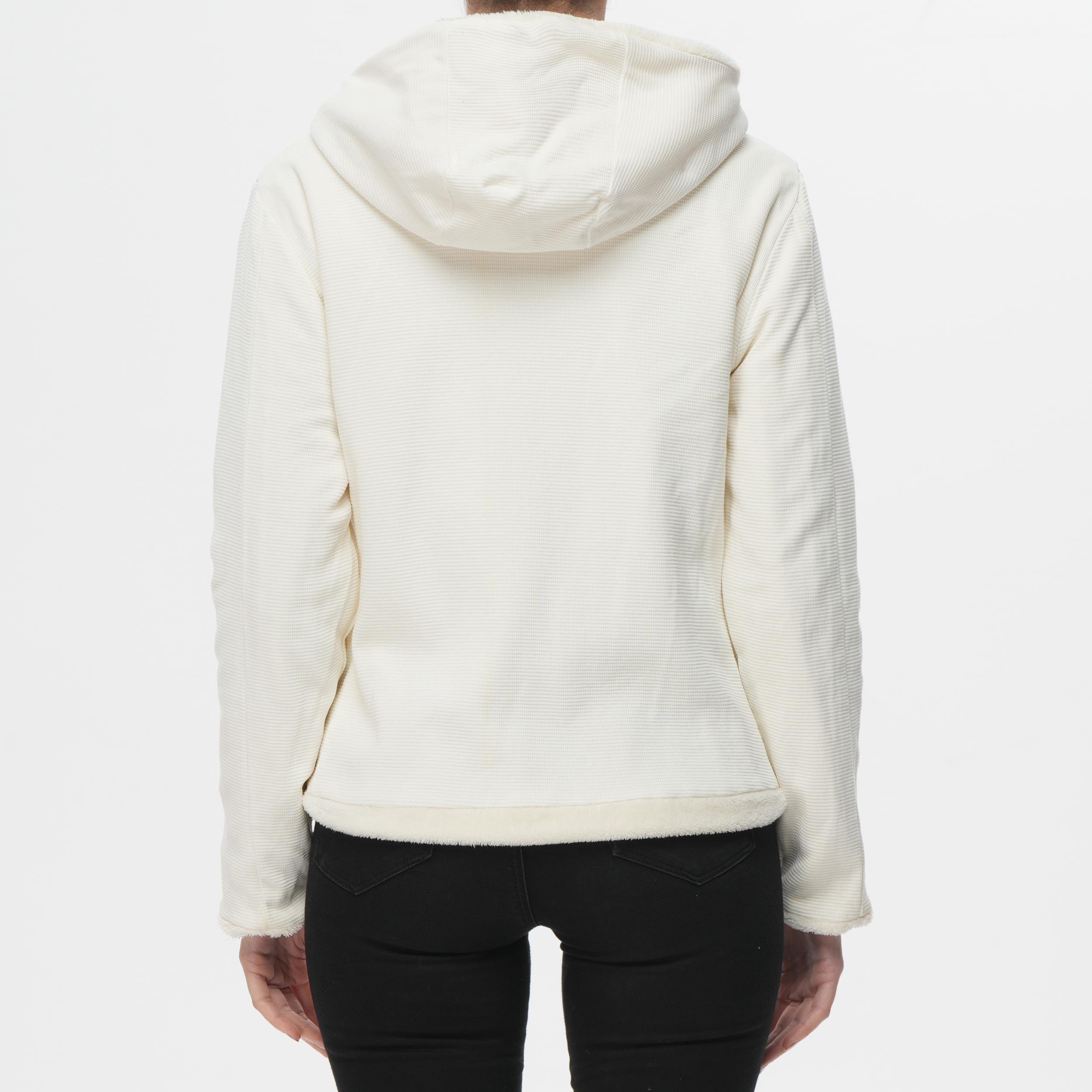 ED 2461 Cosy Çift Taraflı Peluş Spor Ceket Bej