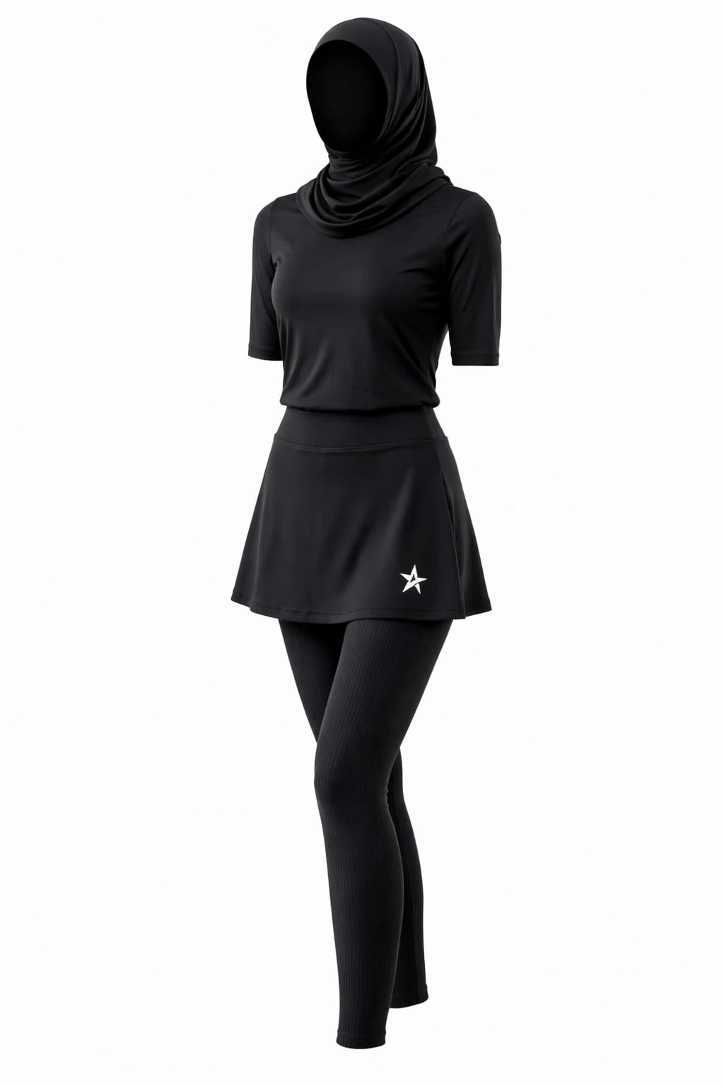 ED 2612-02 Emerald Dry-touch Kadın Tenis Eteği Taytlı- Siyah