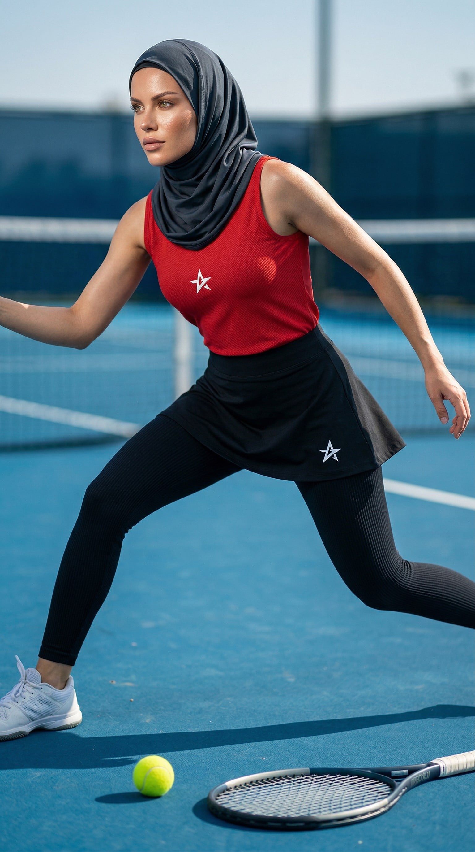 ED 2612-02 Emerald Dry-touch Kadın Tenis Eteği Taytlı- Siyah