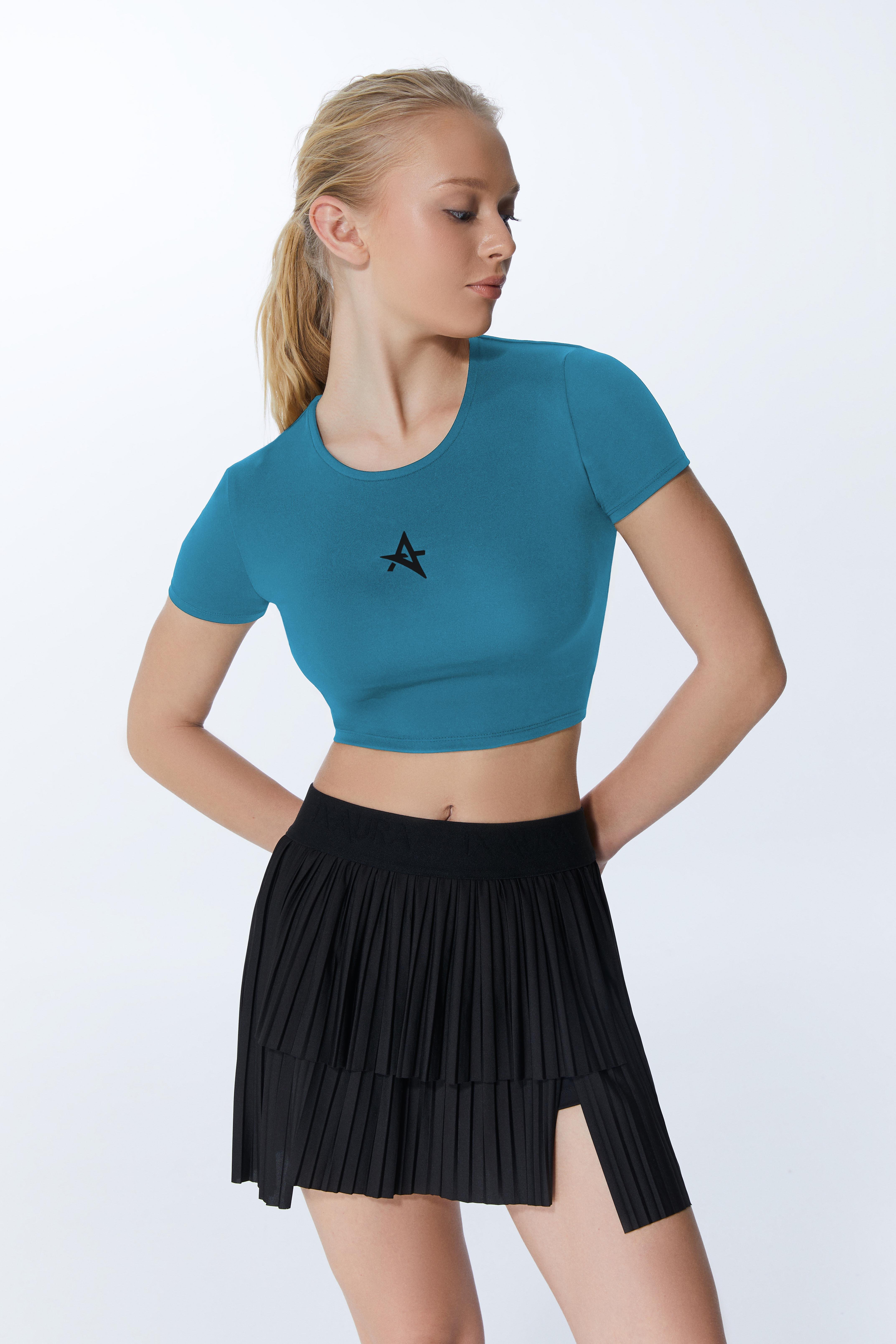 ED2305-08 Valentina Sırt DetayIı Dry Touch Kısa Kollu Tişört Petrol