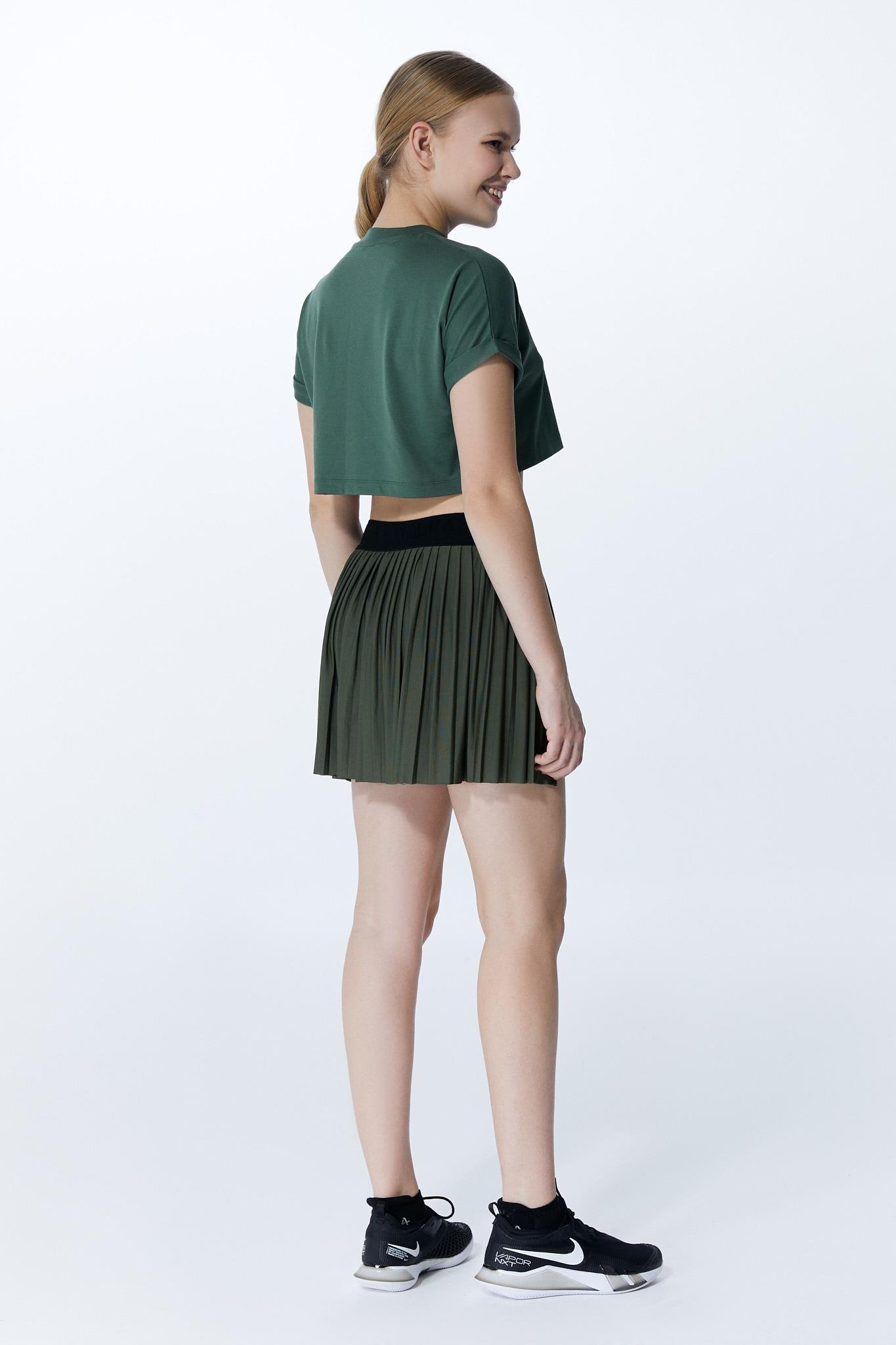 ED2307-01 Victoria Crop Tişört Haki