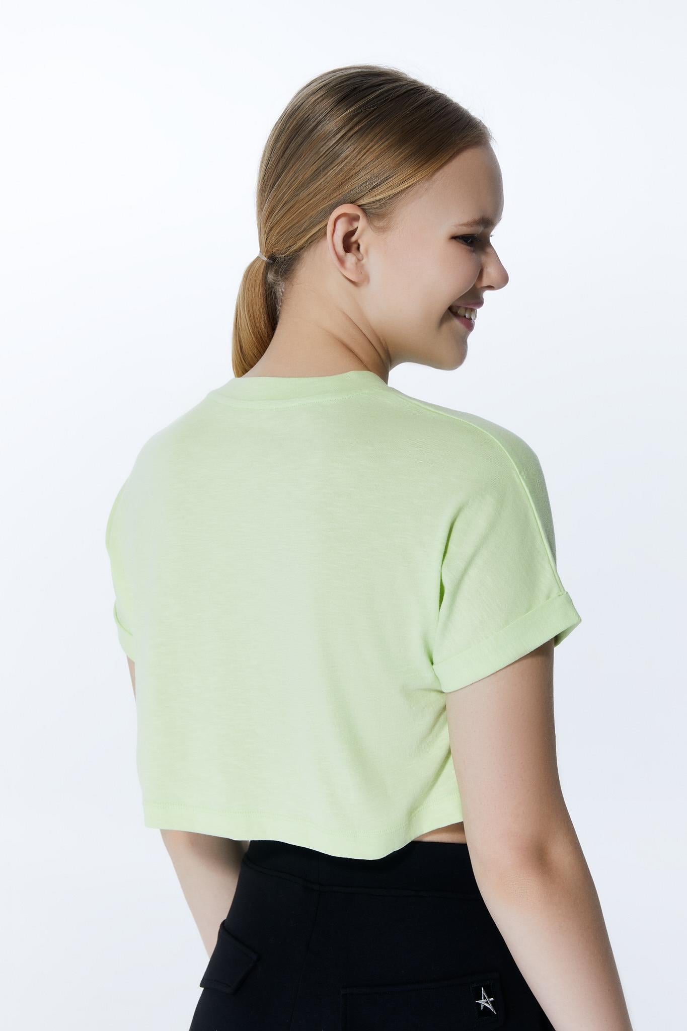ED2307-04 Victoria Crop Tişört Lime