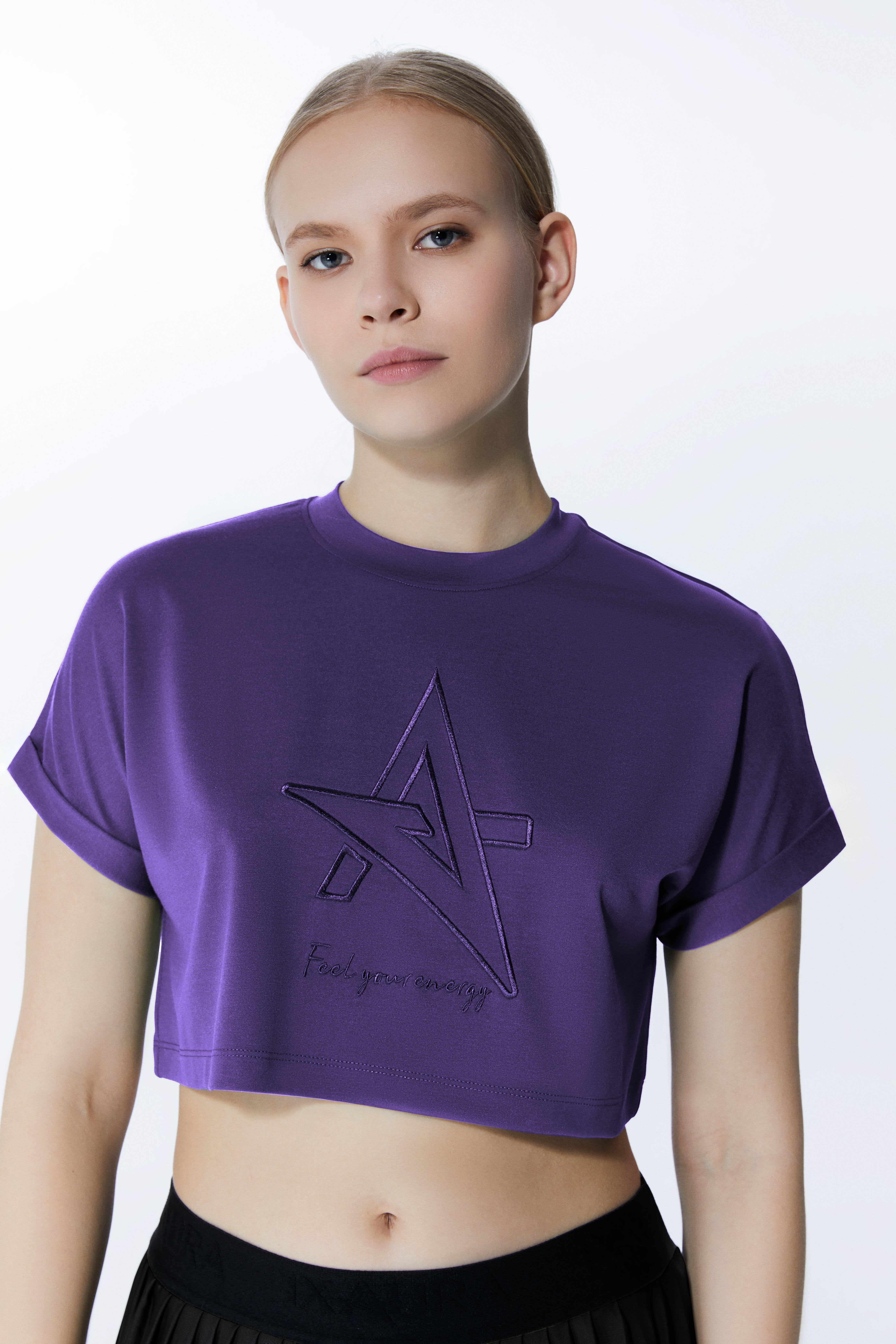 ED2307-07 Victoria Crop Tişört MOR