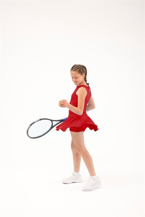 ED2390-02 Tulip - Dry-Touch Gonna a Ruota Sportiva con Pantaloncino per Bambina - Blu (Tennis, Danza, Yoga)