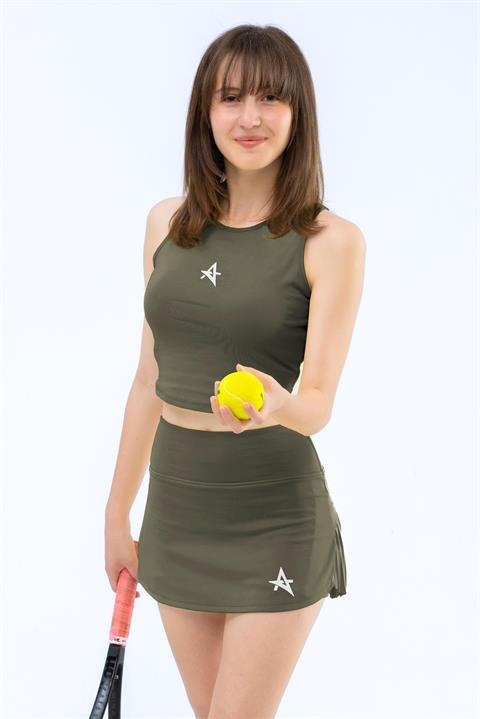 ED2405-01 ECE Dry-Touch Kadın ve Genç Kız Spor Piliseli Şortlu Etek Beyaz (Tenis, Dans, Yoga)