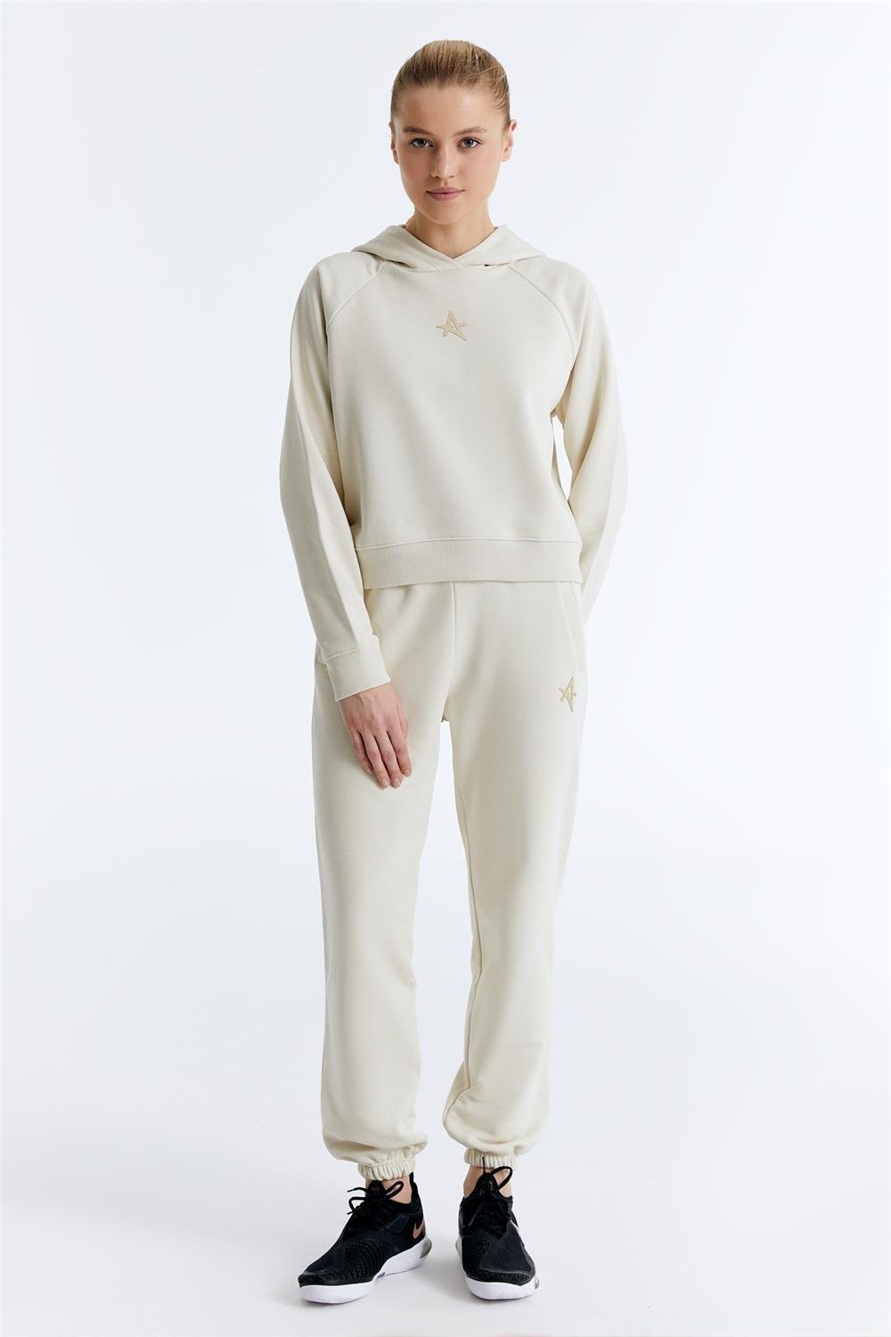 ED7739-08 Coach Crop Kadın Kapüşonlu Sweatshirt'ü Grimelanj