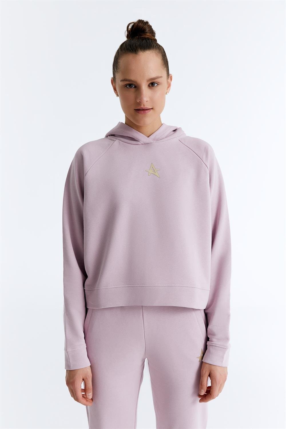ED7739-08 Coach Crop Kadın Kapüşonlu Sweatshirt'ü Grimelanj